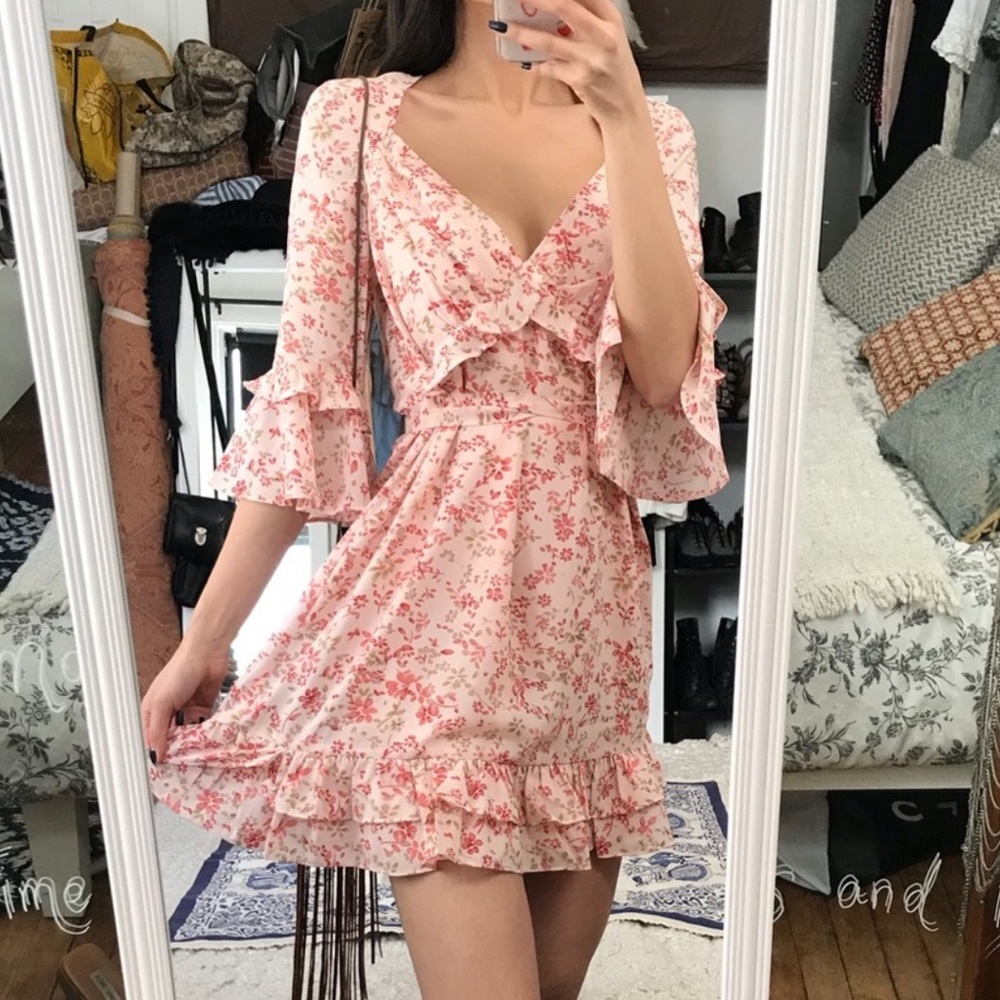 ZIMMERMANN style retail $358 Churro Pink Floral Dress also fits size M